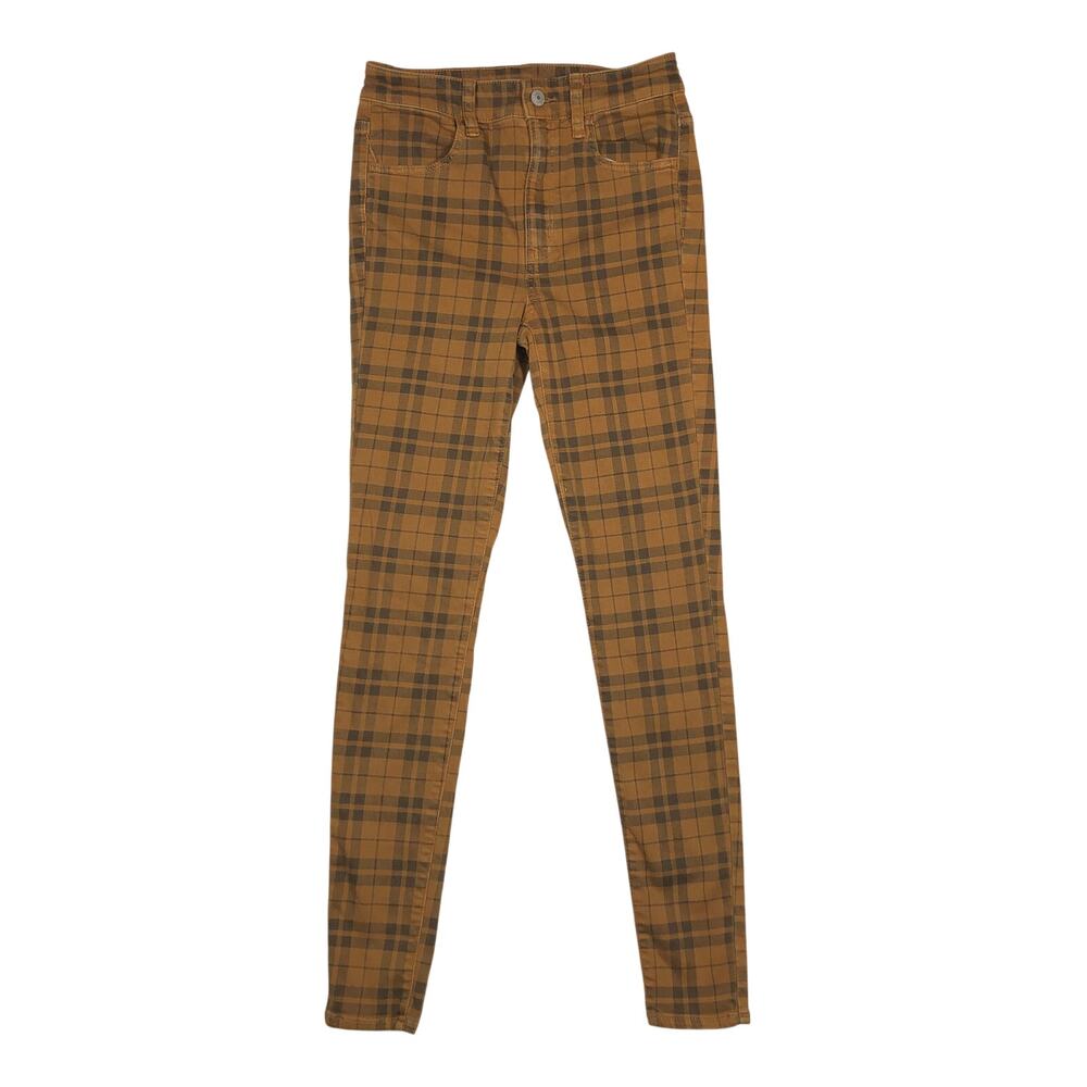 American Eagle Next Level Stretch Super Hi-Rise Plaid Print Jeggings Womens 2